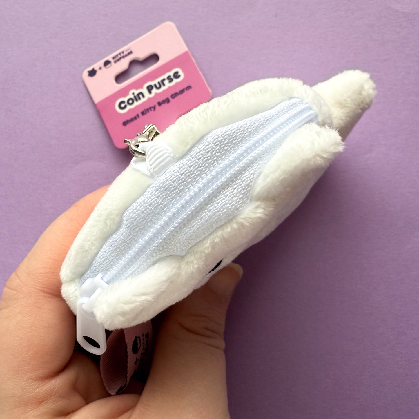 Ghost Kitty Coin Pouch Bag Charm