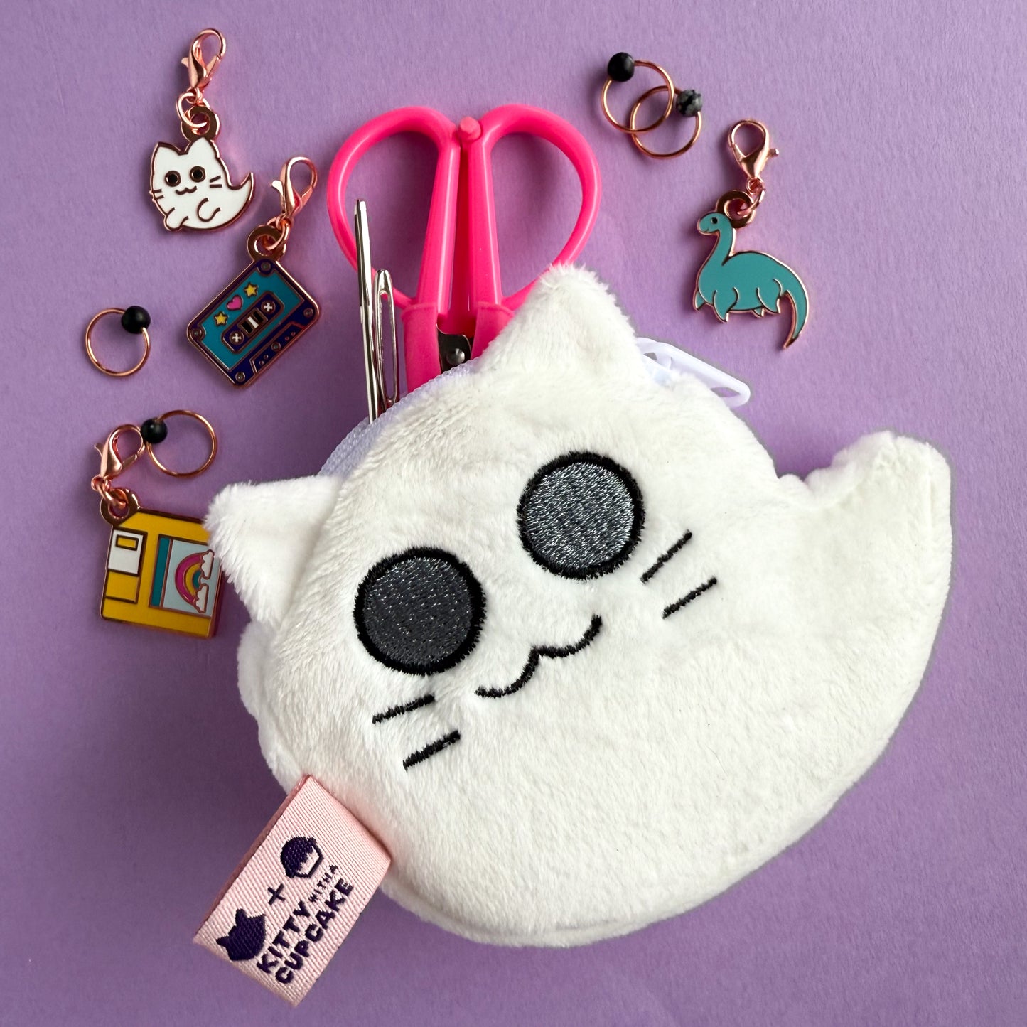 Ghost Kitty Coin Pouch Bag Charm