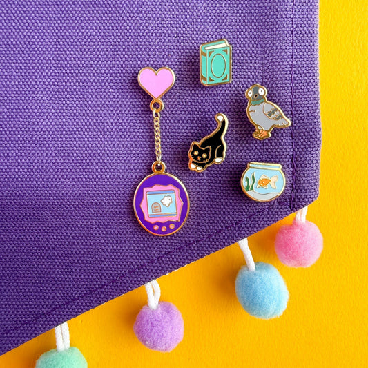 New Earrings; Books, Cats, Pigeons, Fishbowls, and Virtual Pets!