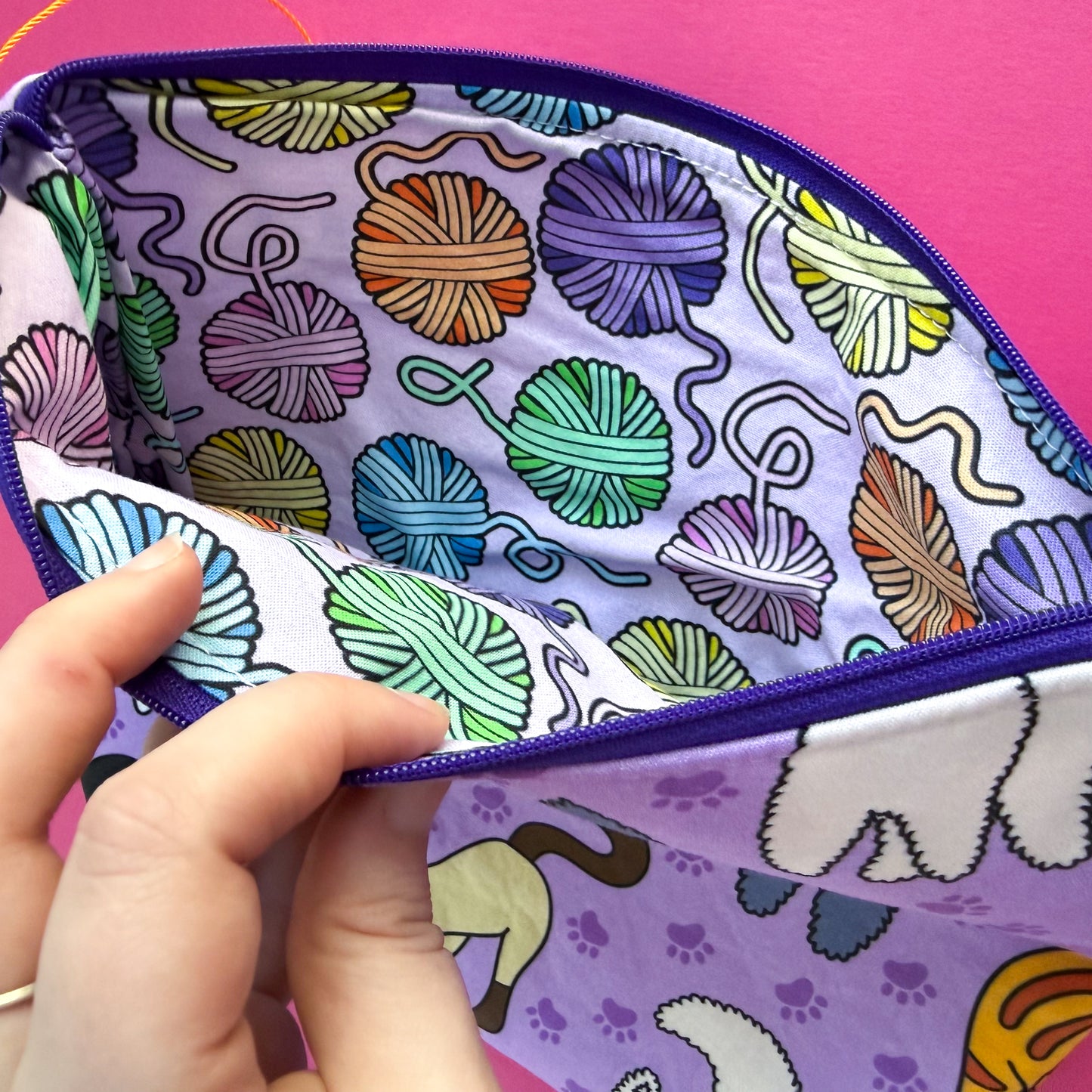Cat Project Bag Handmade by Stitched By JessaLu
