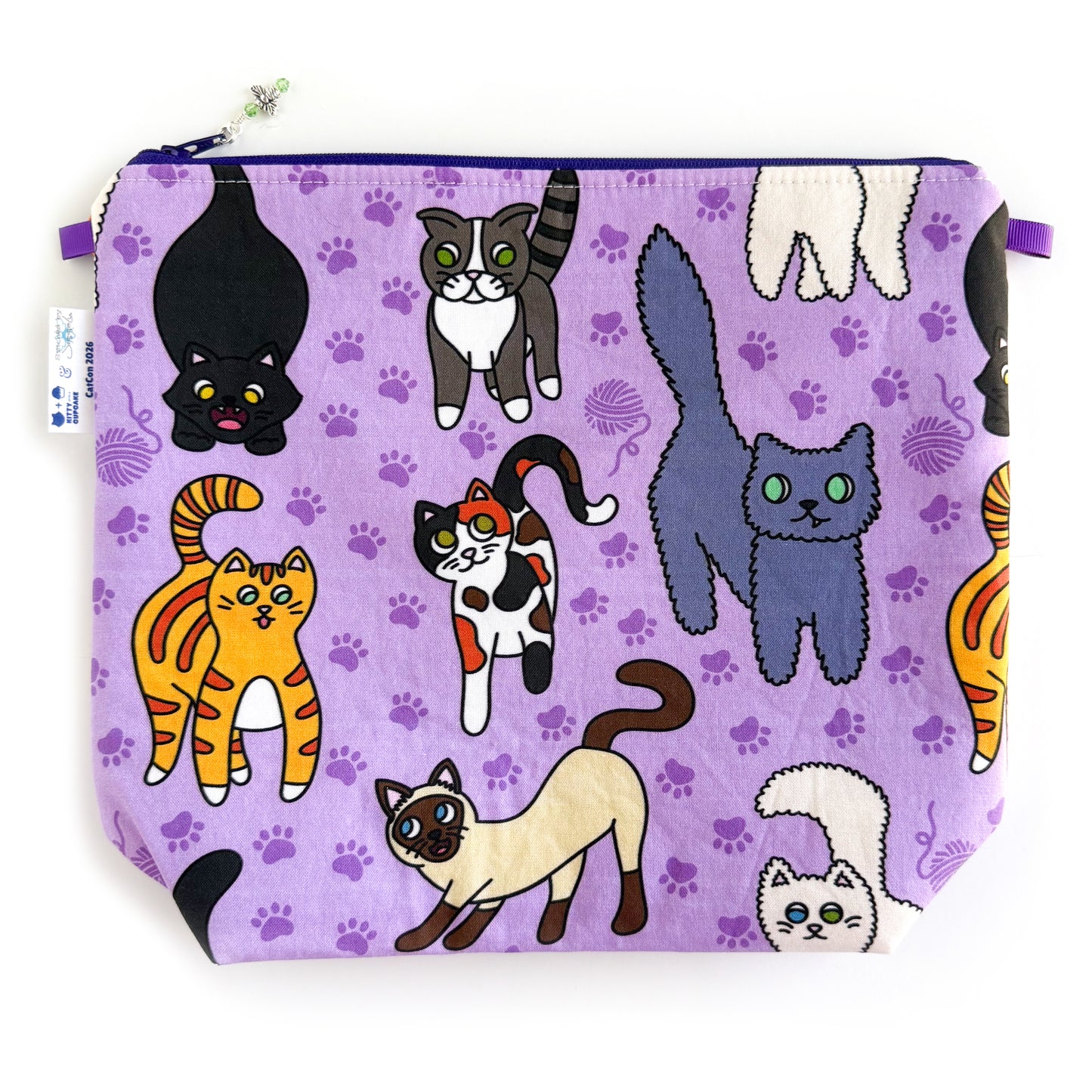 Cat Project Bag Handmade by Stitched By JessaLu