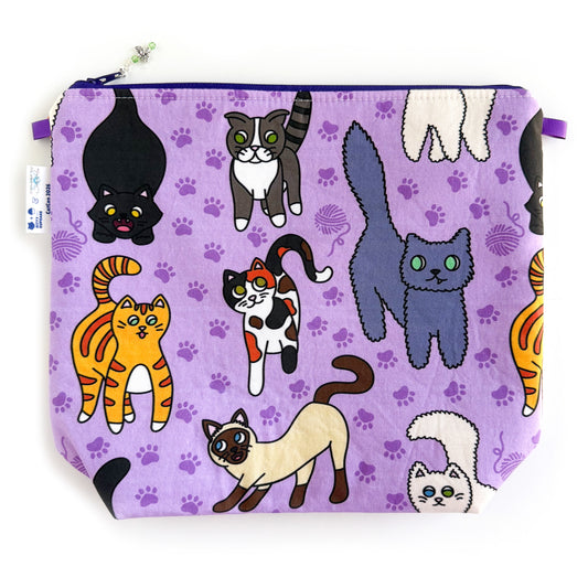 Cat Project Bag Handmade by Stitched By JessaLu