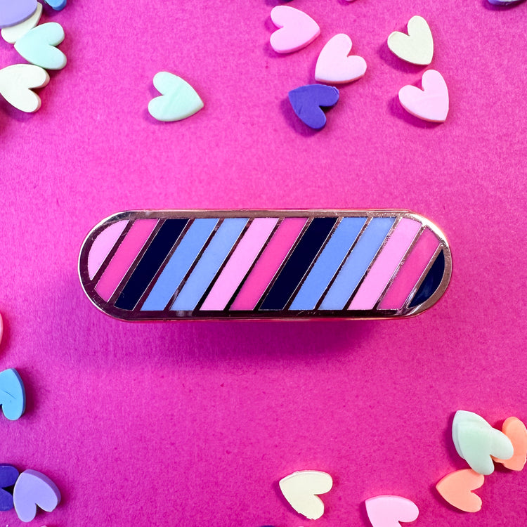 Omnisexual Pride Plaque Enamel Pin – Kitty With A Cupcake