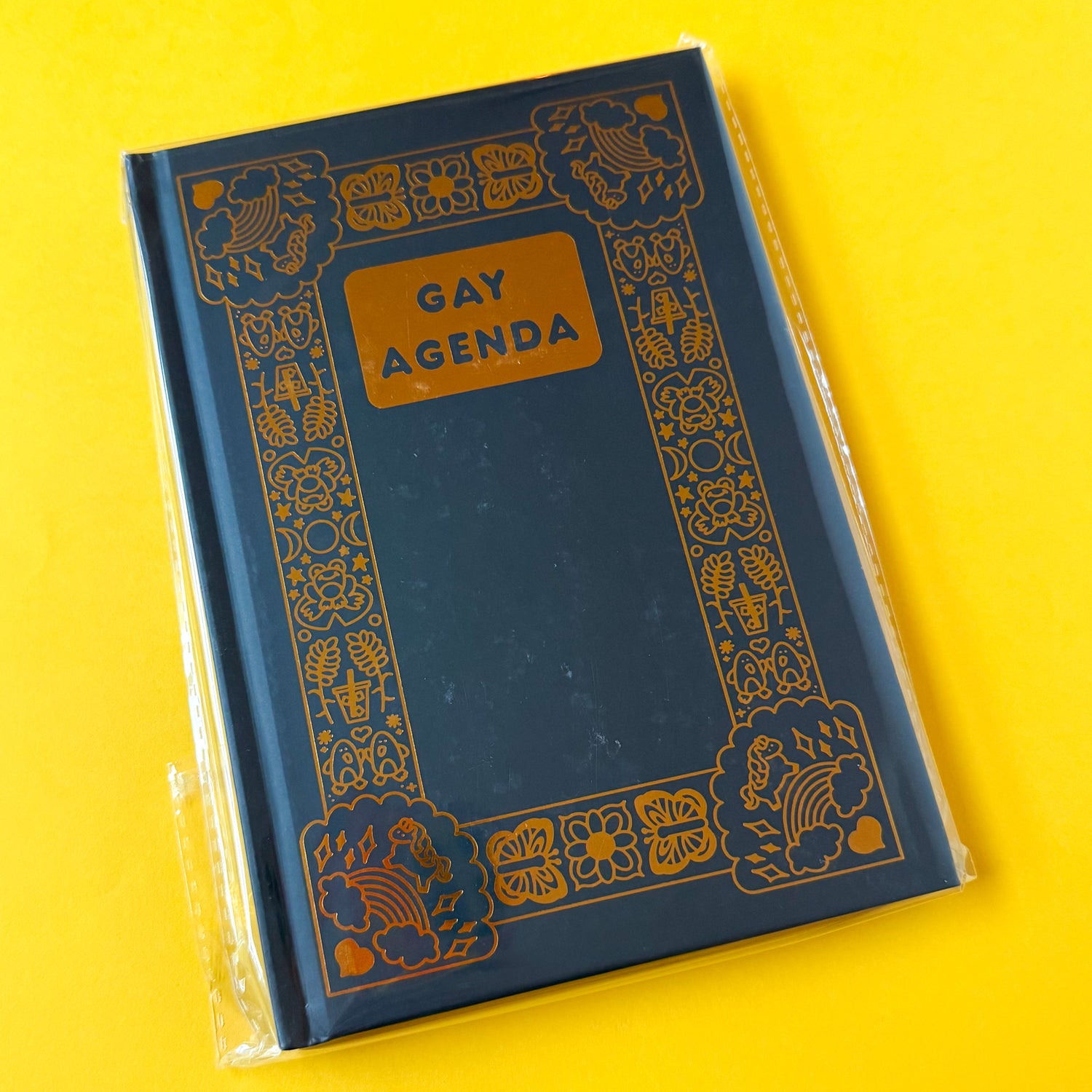 The front of the Gay Agenda in a protective plastic packaging.