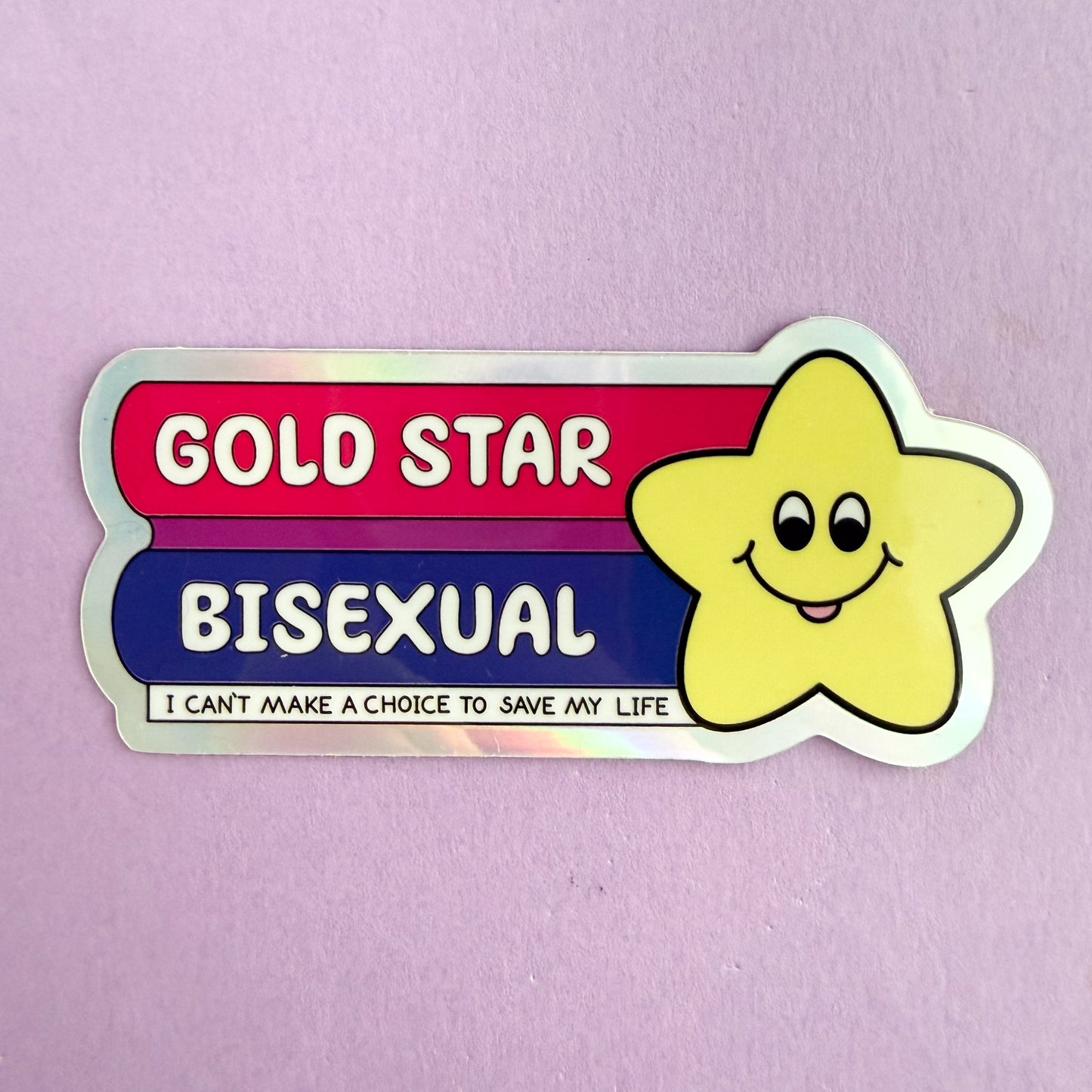 Gold Star Bisexual Holographic Sticker