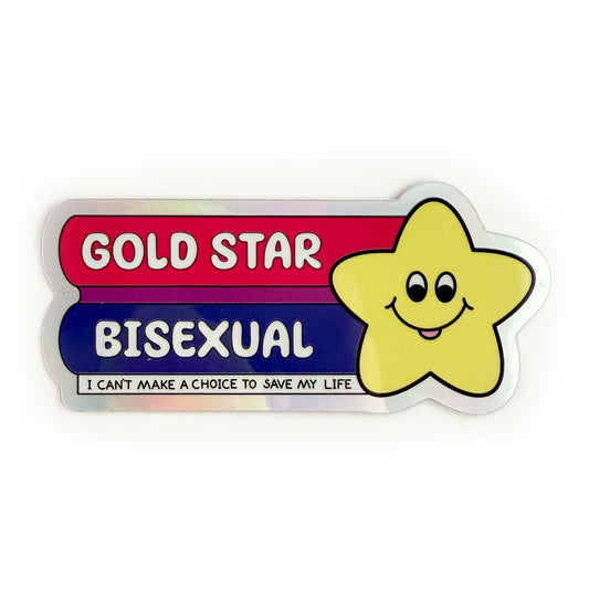 Gold Star Bisexual Holographic Sticker
