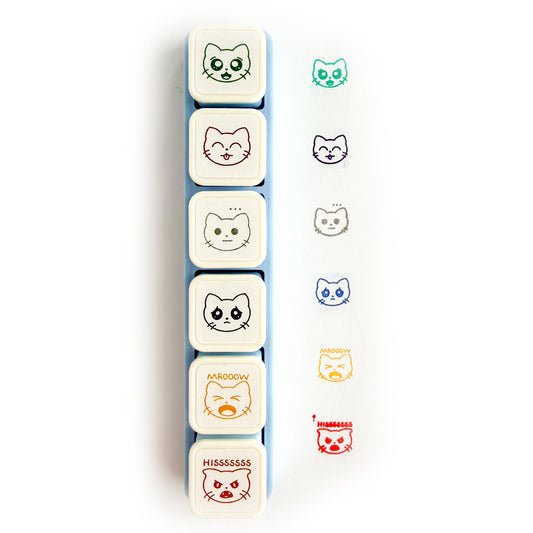 Moody Cats Push Button Stamp