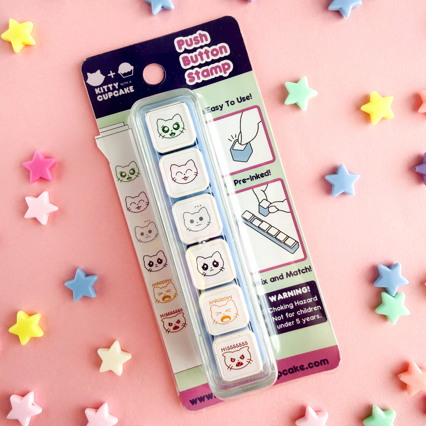 Moody Cats Push Button Stamp