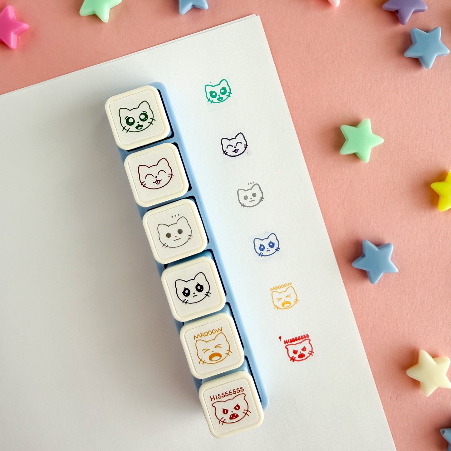 Moody Cats Push Button Stamp