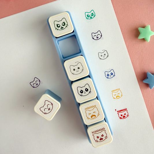 Moody Cats Push Button Stamp