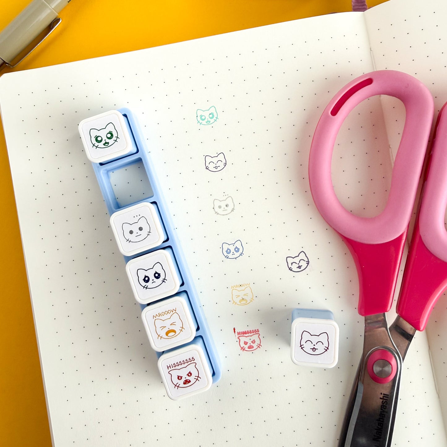 Moody Cats Push Button Stamp