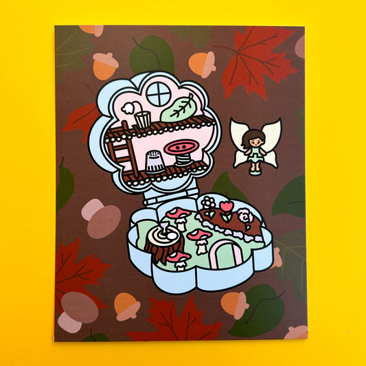 The same print but on a yellow background.