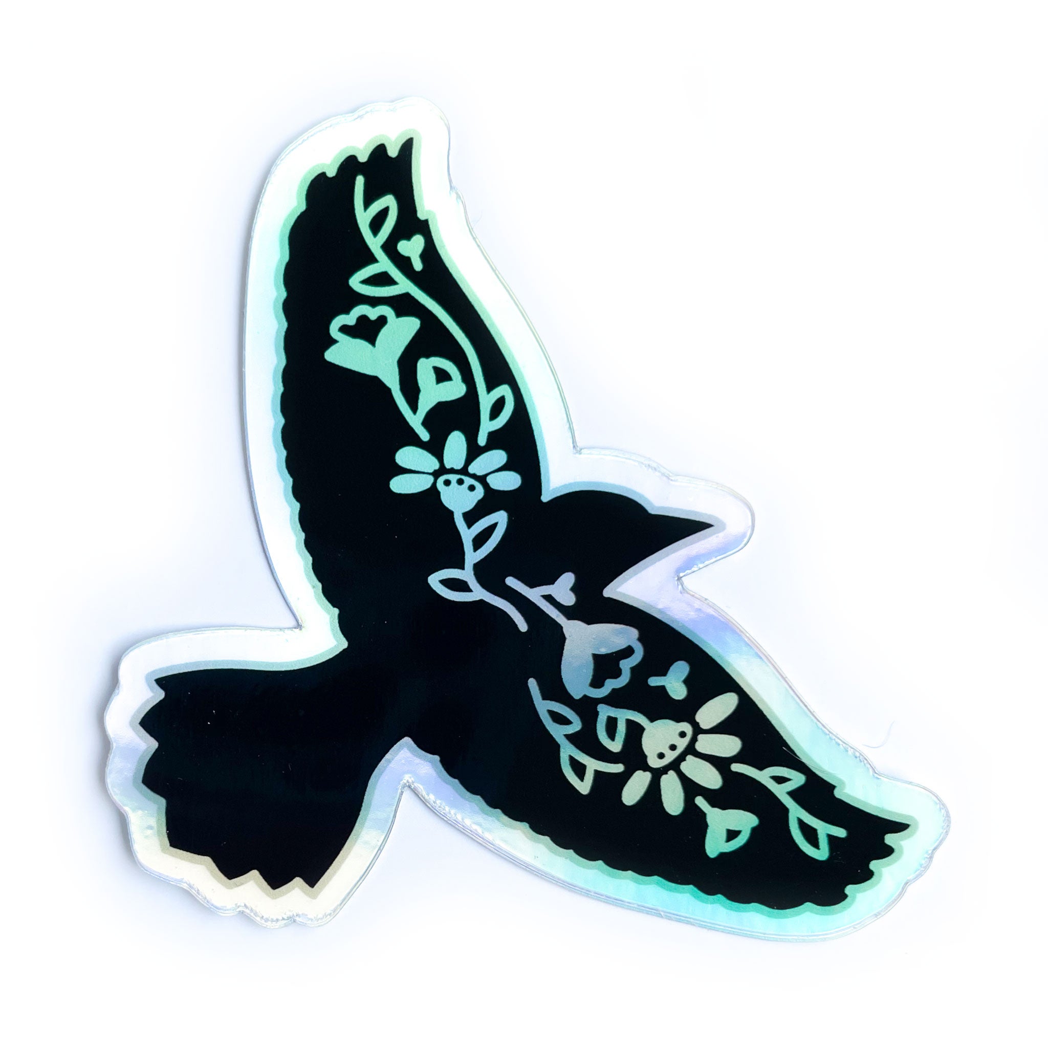 Omen Cat Sticker Floral Omen Holographic Sticker – Kitty With A Cupcake