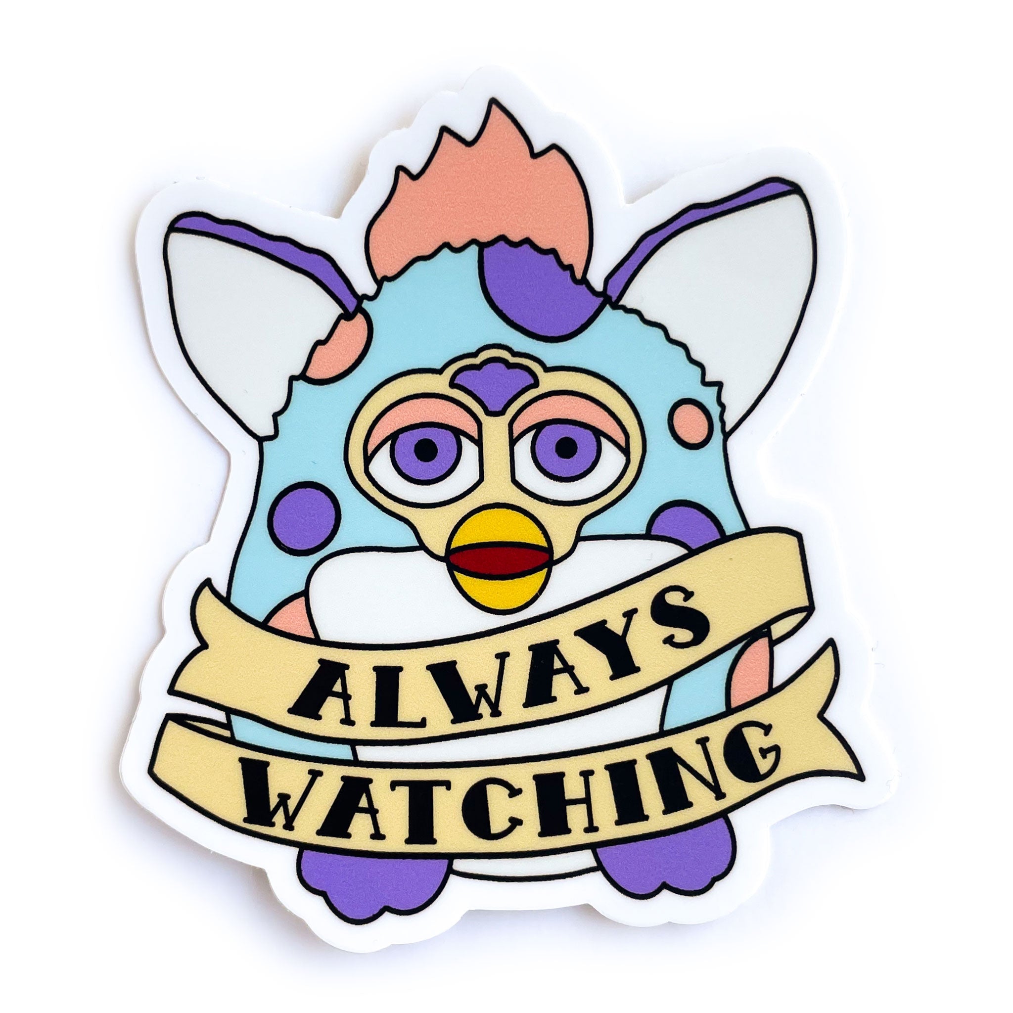 Always Watching Sticker – Kitty With A Cupcake